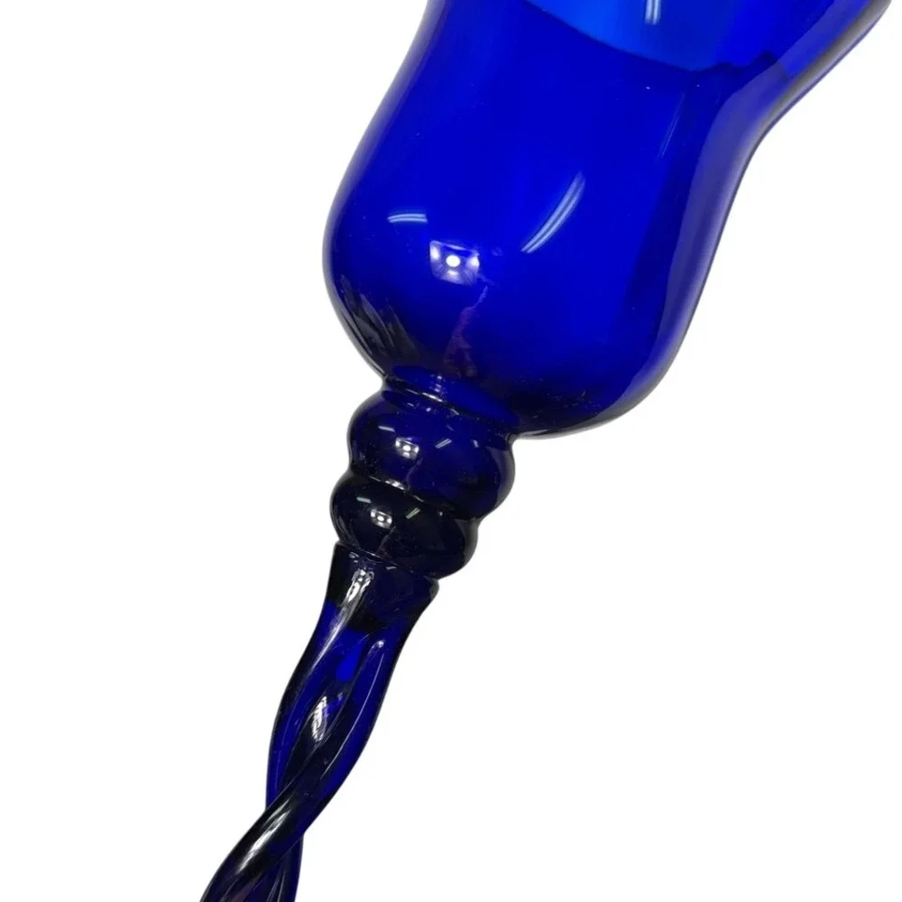 Elegant Blue Glass‎ Candle Holder, 15.75